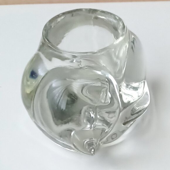 Lot of Two Glass Sleeping Cat Votive Candle Holders Avon and Unknown - Picture 9 of 9